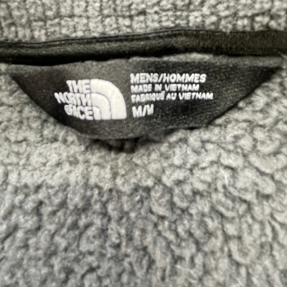 THE NORTH FACE 1/2 Zip Fleece Sz M Waffle Knit Sweater Pullover‎ Mock Neck Gray